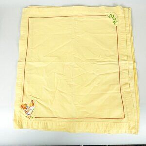 The Cellar Cotton Embroidered Rooster Yellow Napkins Set Of 5 French Country